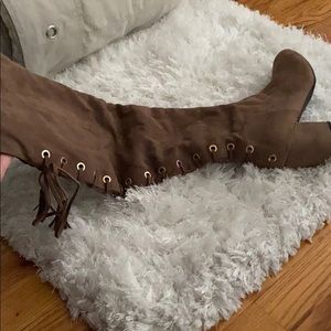 Over the knee heeled boots